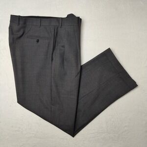 Corneliani Pants Men 36x30 Gray Virgin Wool Pleated Dress Slack Pinstripe Cuffed